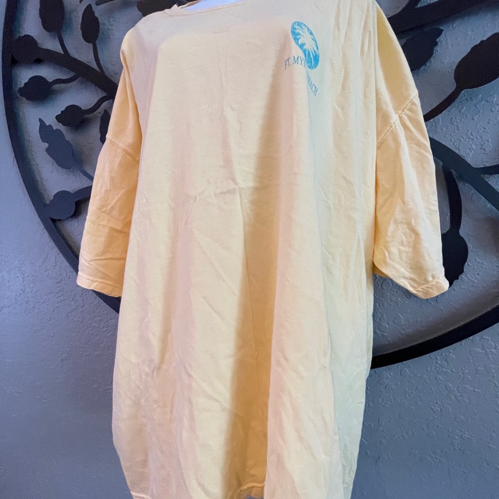 Light yellow plus size woman’s t-shirt